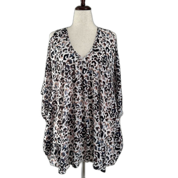 Show Me Your Mumu Cold Shoulder Caftan Top Cheetah Print Size M - Picture 1 of 8